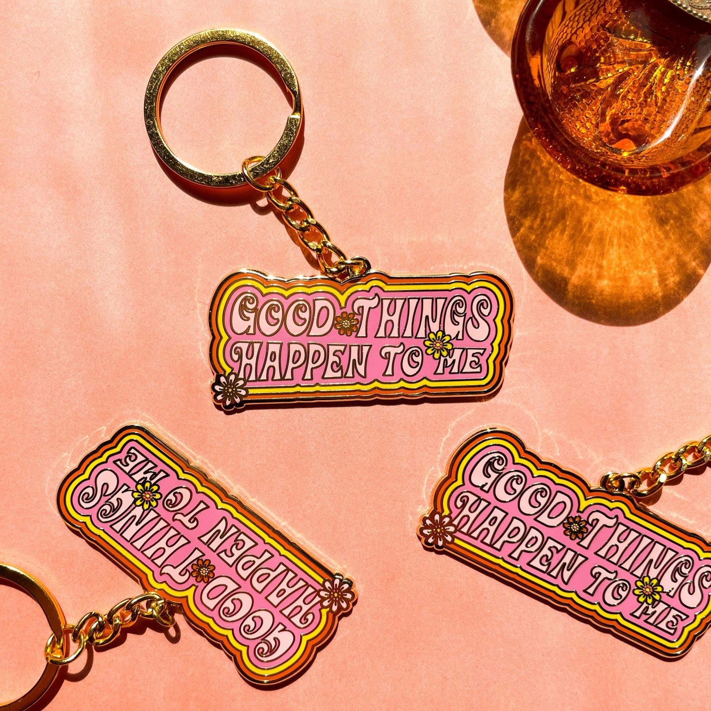 Good Things Happen Enamel Keychain
