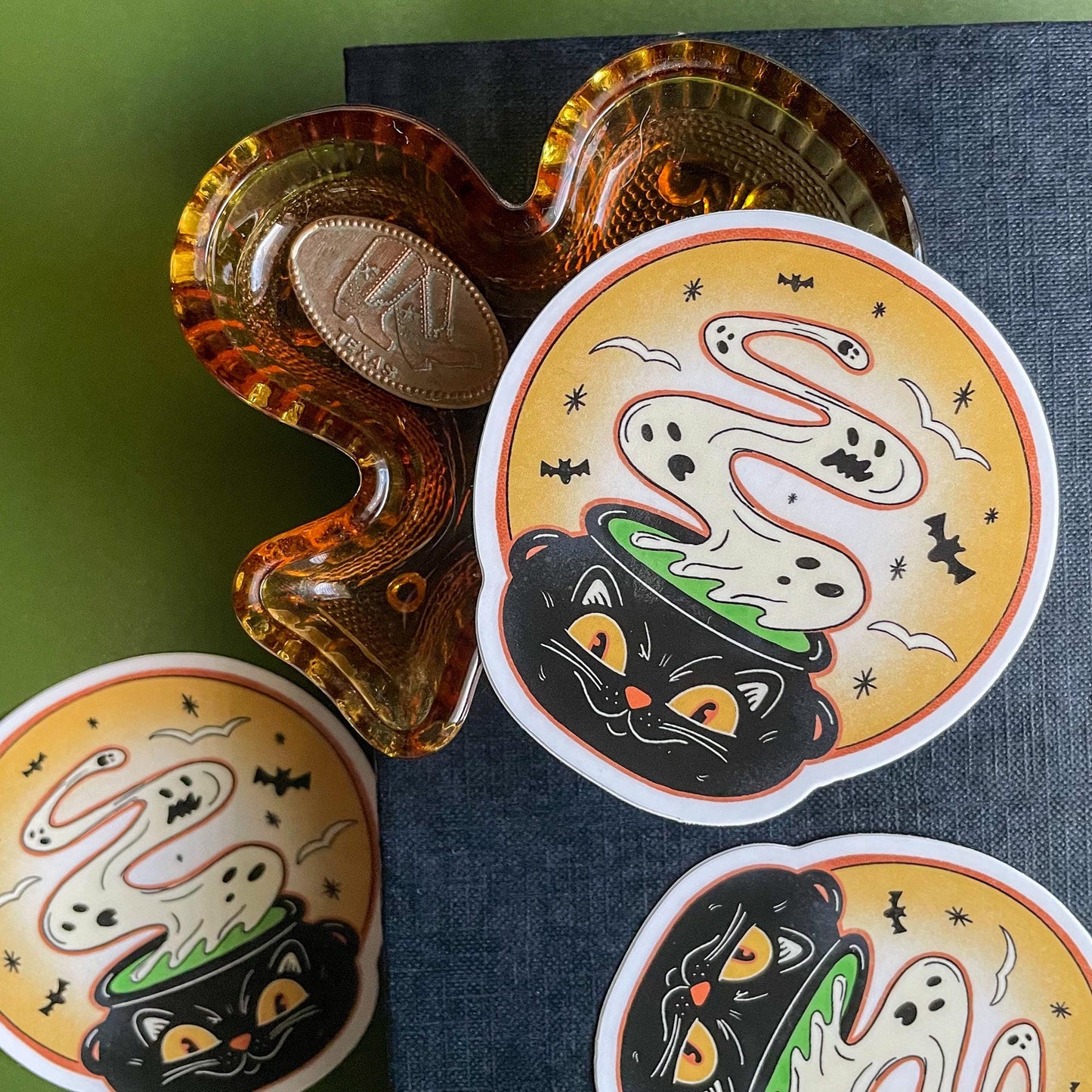 Waterproof Vinyl Black Cat Halloween Sticker