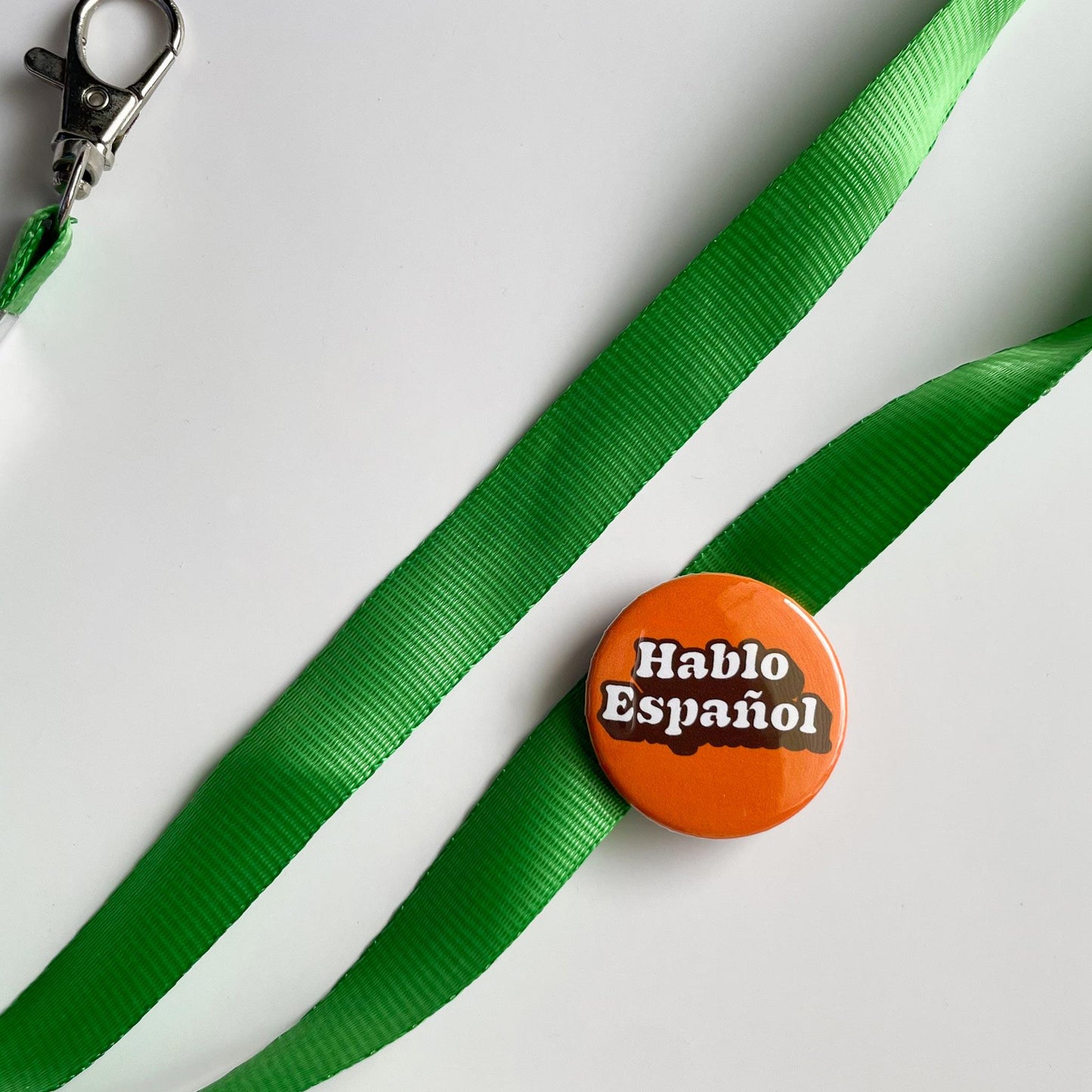 Hablo Español Lanyard Button, Translator Pin