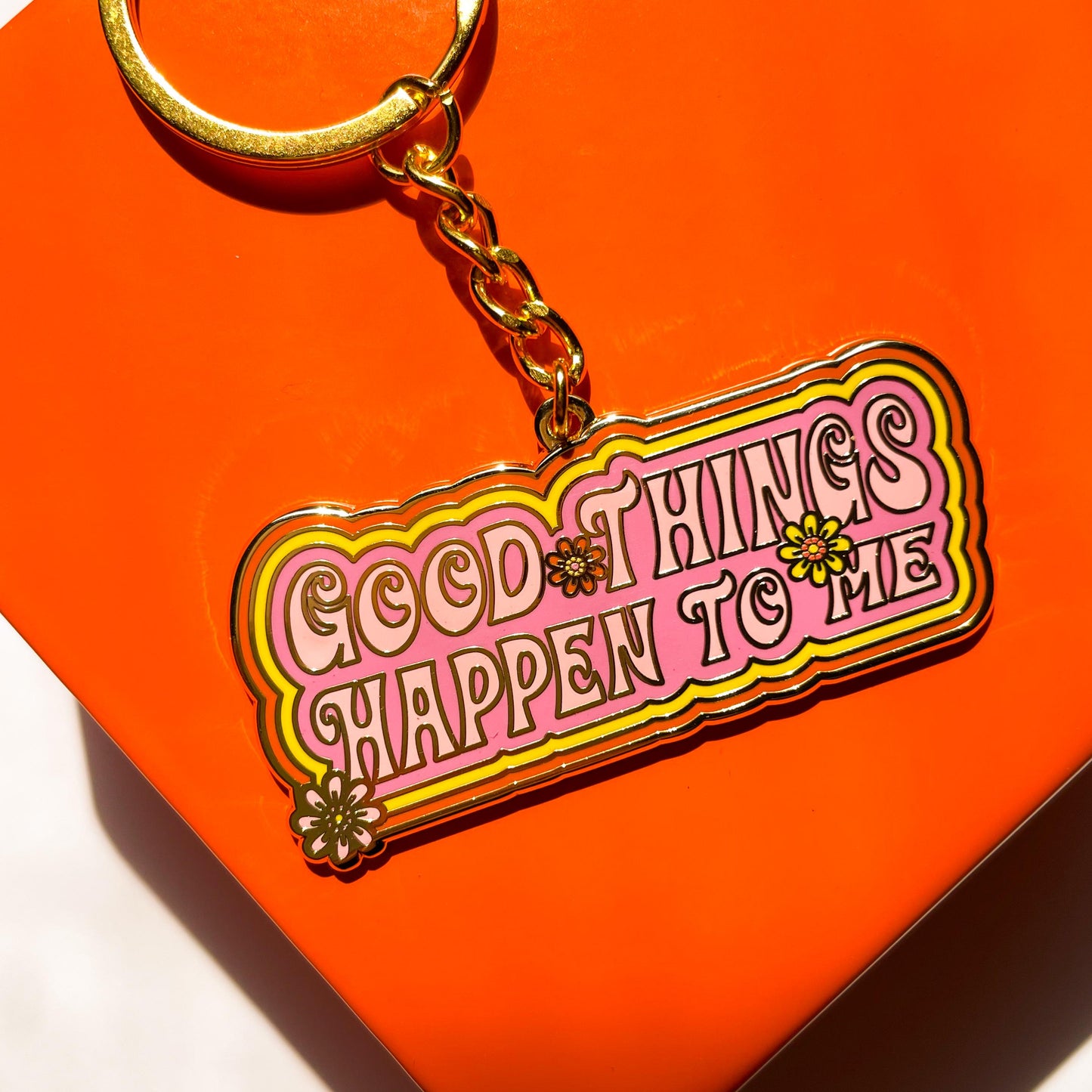 Good Things Happen Enamel Keychain