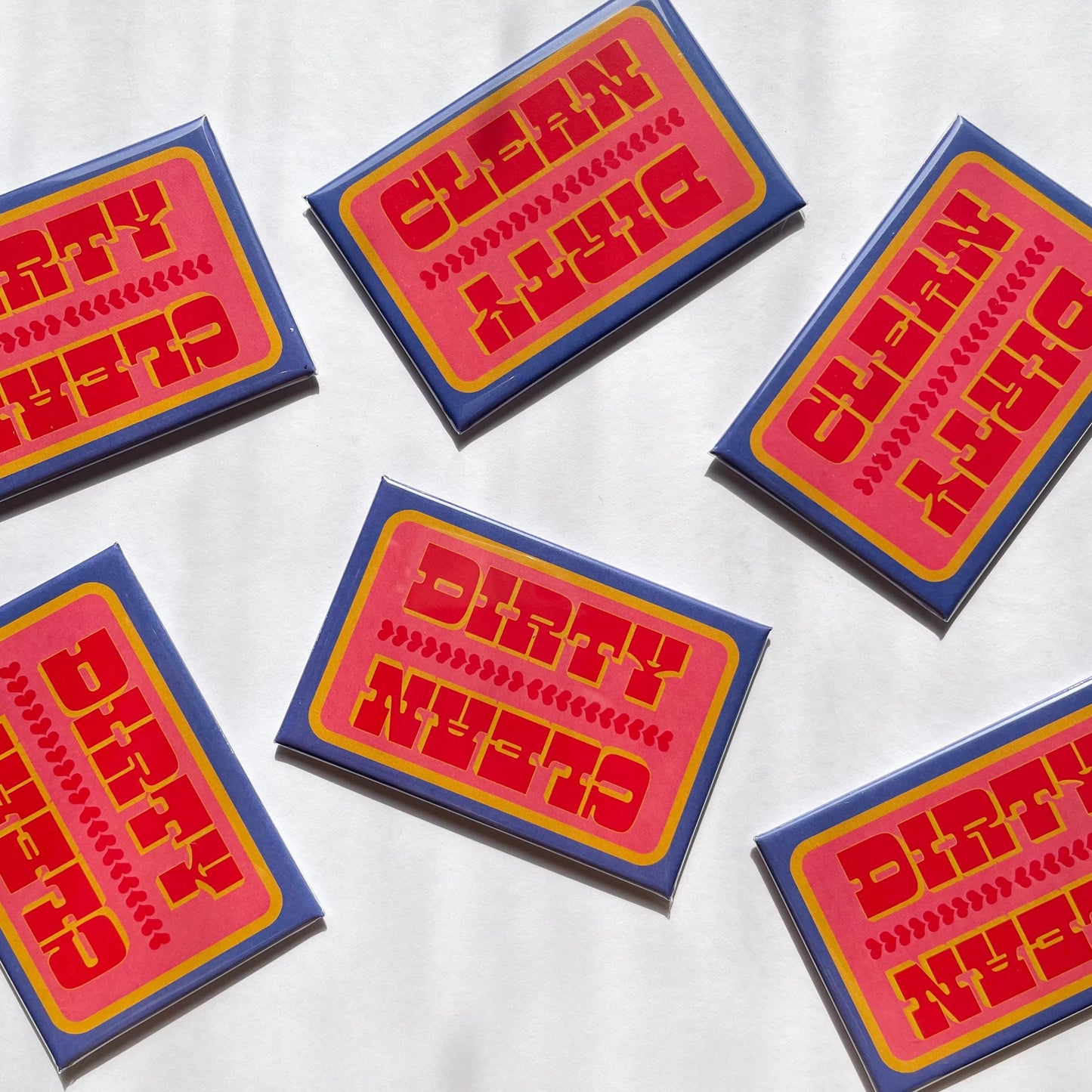 Dishwasher Magnet, Colorful Eclectic Clean and Dirty Dish Tracker