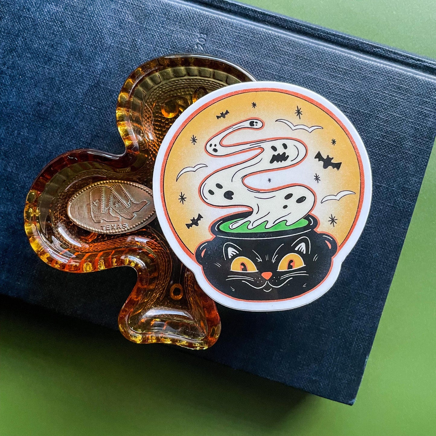 Waterproof Vinyl Black Cat Halloween Sticker