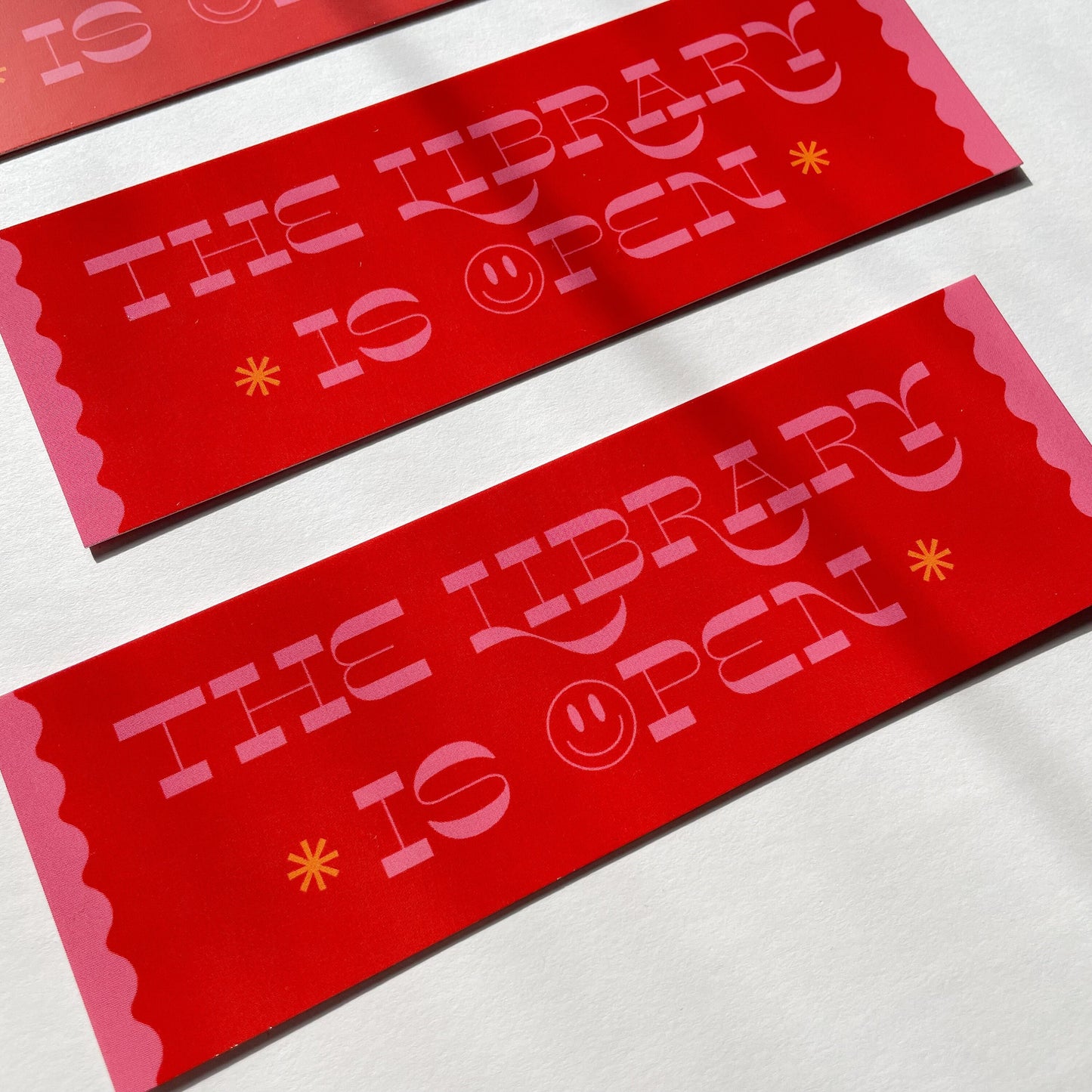 Library Is Open Bookmark with Double-Sided Design