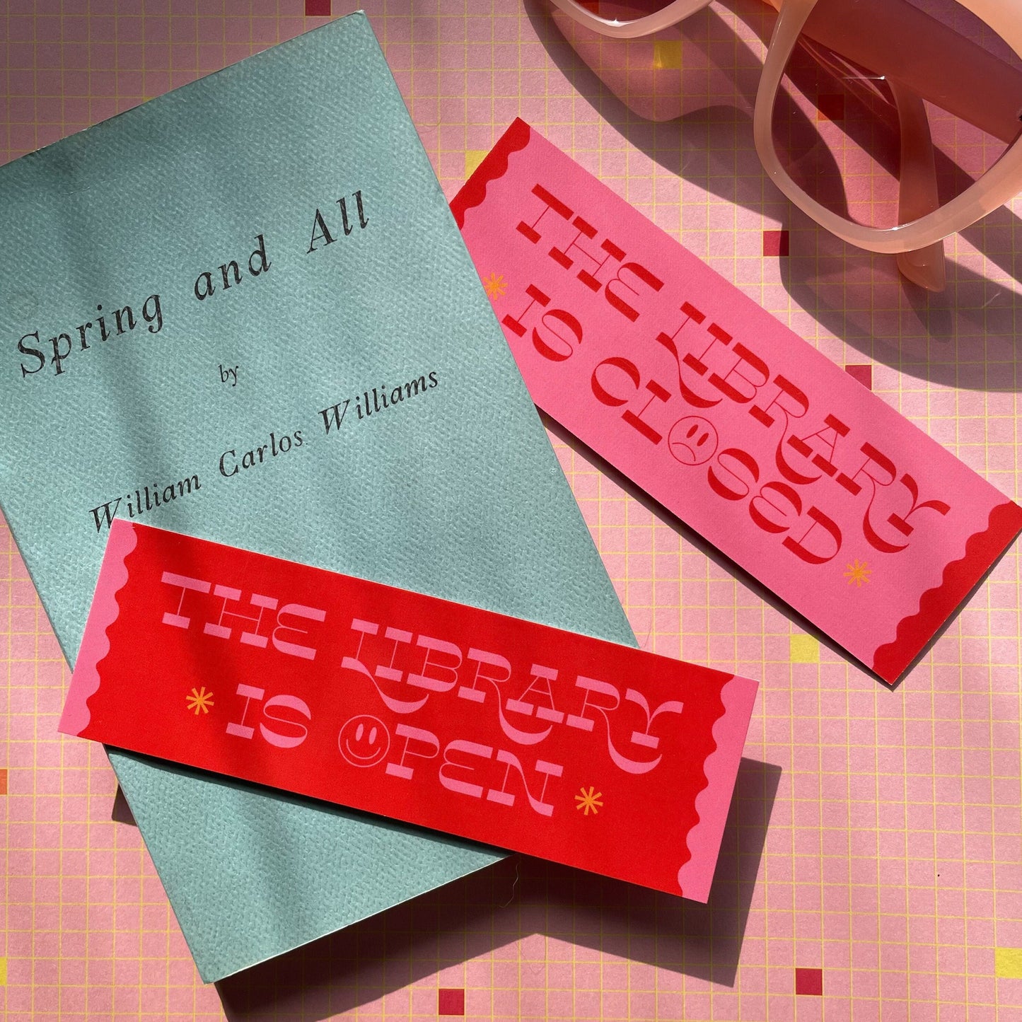 Library Is Open Bookmark with Double-Sided Design