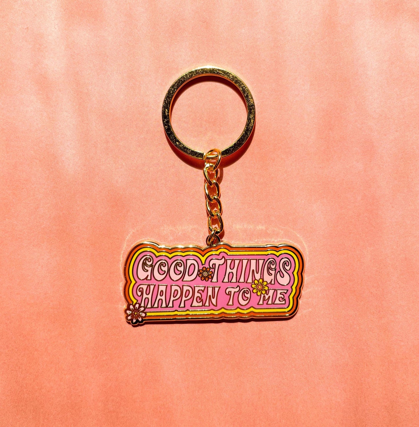 Good Things Happen Enamel Keychain
