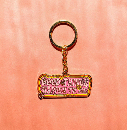 Good Things Happen Enamel Keychain