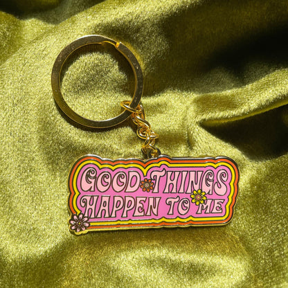 Good Things Happen Enamel Keychain