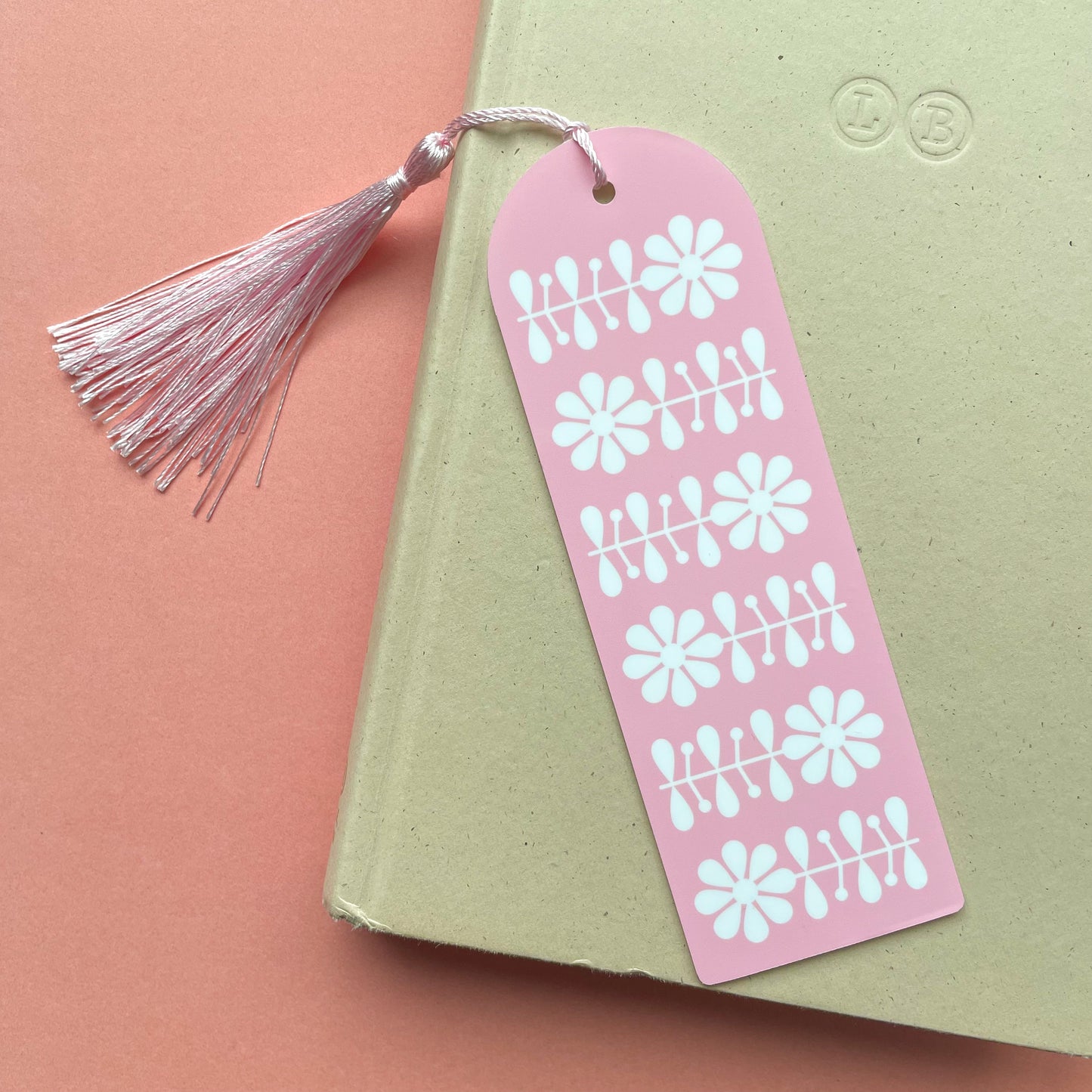Pink Flowers Acrylic Bookmark