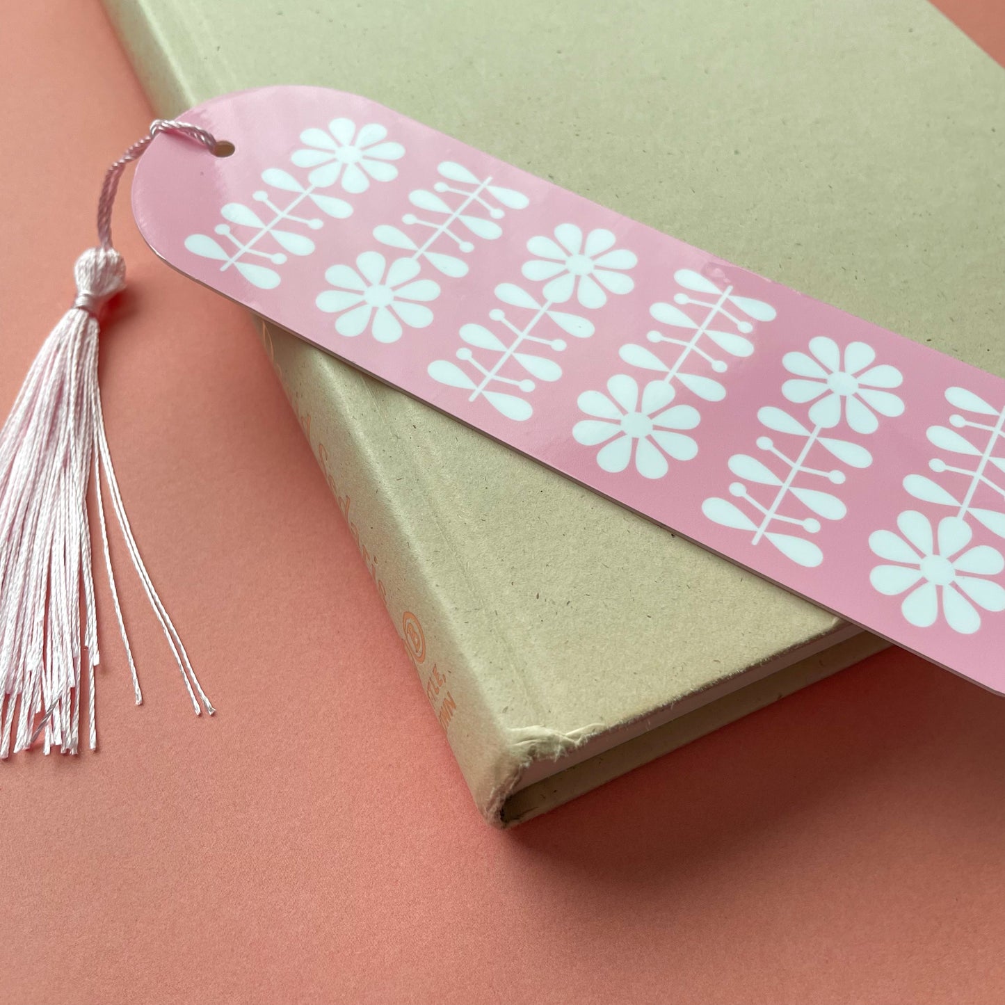 Pink Flowers Acrylic Bookmark