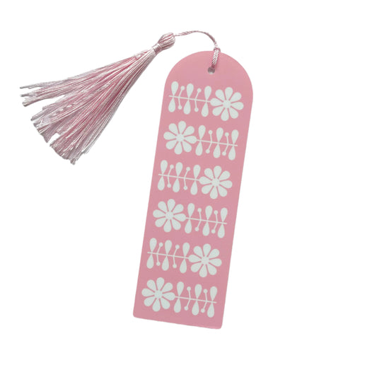 Pink Flowers Acrylic Bookmark