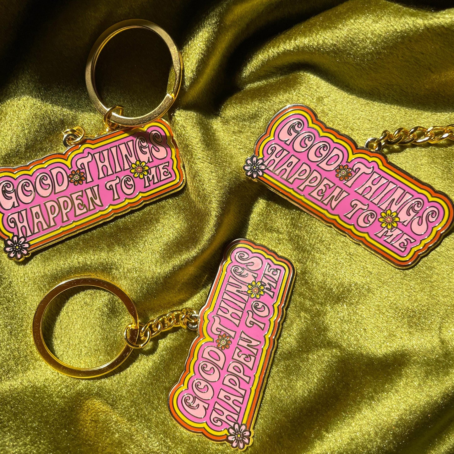 Good Things Happen Enamel Keychain