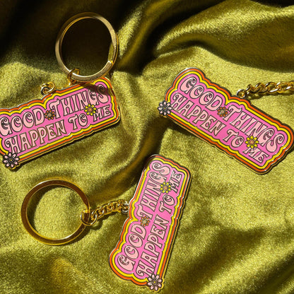 Good Things Happen Enamel Keychain