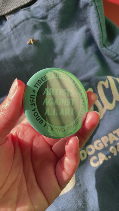 Artists Against A.I. Art Pin